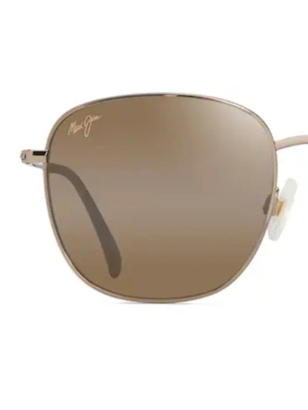 NWT Ōlali Asian Fit Maui Jim Sunglasses Shiny Light Gold with Greyish-Green - Picture 2 of 10